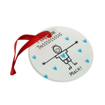 I Love you thissss much (boy)..., Στολίδι Χριστουγεννιάτικο στολίδι γυάλινο 9cm