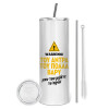 Tumbler stainless steel 600ml, with metal straw & cleaning brush