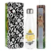 Easter candle, metallic white thermos bottle (500ml) & aromatic flat candle (30cm) (GRAY)