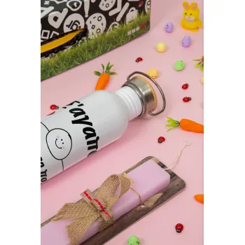 Σ΄αγαπώ τόοοοσο πολύ (Αγόρι)!!!, Πασχαλινή Λαμπάδα με παγούρι μεταλλικό (620ml, stainless steel) & κερί αρωματικό πλακέ (30cm) (ΡΟΖ)