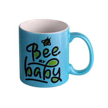 Bee my BABY!!!, Κούπα Σιέλ Glitter που γυαλίζει, κεραμική, 330ml