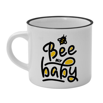 Bee my BABY!!!, Κούπα κεραμική vintage Λευκή/Μαύρη 230ml