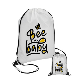 Bee my BABY!!!, Τσάντα πουγκί με μαύρα κορδόνια (1 τεμάχιο)