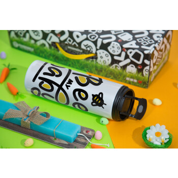Bee my BABY!!!, Πασχαλινή Λαμπάδα με Travel Tumbler θερμό με διπλό καπάκι (600ml, BPA free) & κερί αρωματικό πλακέ (30cm) (ΤΙΡΚΟΥΑΖ)