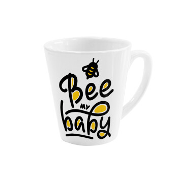 Bee my BABY!!!, Κούπα κωνική Latte Λευκή, κεραμική, 300ml