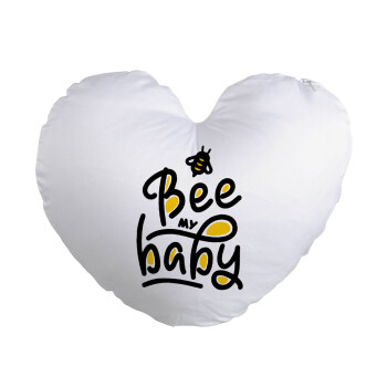 Bee my BABY!!!, Μαξιλάρι καναπέ καρδιά 40x40cm περιέχεται το  γέμισμα