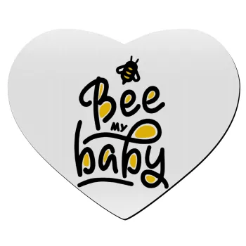 Bee my BABY!!!, Mousepad heart 23x20cm
