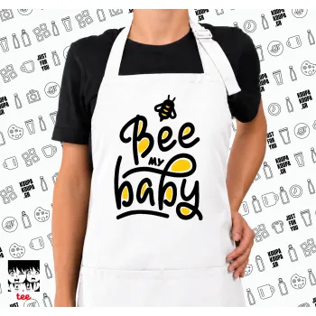Bee my BABY!!!, Ποδιά μακριά Σεφ ολόσωμη με τσέπες white (ΕΝΗΛΙΚΩΝ)
