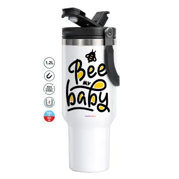Bee my BABY!!!, Mega Stainless steel Tumbler with lid, double wall 1,2L