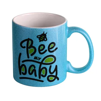 Bee my BABY!!!, Κούπα Σιέλ Glitter που γυαλίζει, κεραμική, 330ml