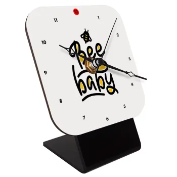 Bee my BABY!!!, Επιτραπέζιο ρολόι ξύλινο με δείκτες (10cm)
