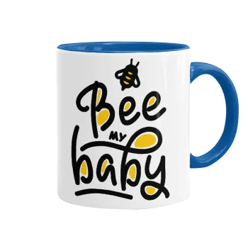 Bee my BABY!!!, Mug colored blue, ceramic, 330ml