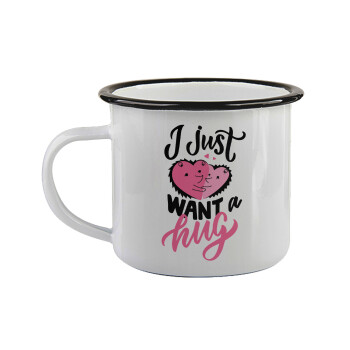 I Just want a hug!, Κούπα εμαγιέ με μαύρο χείλος 360ml