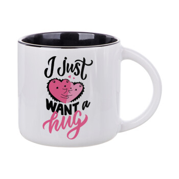I Just want a hug!, Κούπα κεραμική 400ml Λευκή/Μαύρη