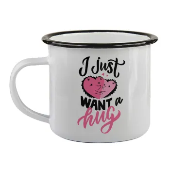 I Just want a hug!, Κούπα εμαγιέ με μαύρο χείλος 360ml