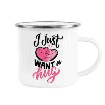 I Just want a hug!, Metallic enamel cup white 360ml