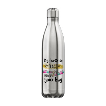 My favorite place is inside your HUG, Inox (Stainless steel) hot metal mug, double wall, 750ml