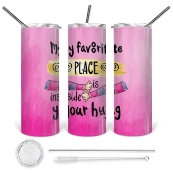 My favorite place is inside your HUG, Tumbler stainless steel 600ml, with metal straw & cleaning brush