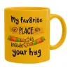 Ceramic coffee mug yellow, 330ml