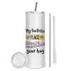Tumbler stainless steel 600ml, with metal straw & cleaning brush