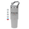 GREY color, 890ml (30oz) stainless Steel Tumbler with Handle