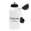 Metal water bottle, White, aluminum 500ml
