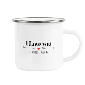 I Love you thisssss much, Κούπα Μεταλλική εμαγιέ λευκη 360ml