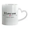 Mug heart handle, ceramic, 330ml
