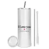 Tumbler stainless steel 600ml, with metal straw & cleaning brush