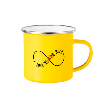 I Love you thisssss much (infinity), Yellow Enamel Metallic Cup 360ml