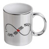 Mug ceramic, silver mirror, 330ml