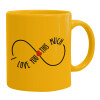 Ceramic coffee mug yellow, 330ml