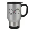 Stainless steel travel mug with lid, double wall 450ml