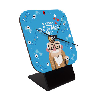 Παππού σε αγαπώ πολύ!, Επιτραπέζιο ρολόι ξύλινο με δείκτες (10cm)