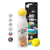 Tennis ball Metal mug thermos White, double wall, 550ml