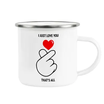 I just love you, that's all., Metallic enamel cup white 360ml