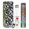 Easter candle, metallic white thermos bottle (500ml) & aromatic flat candle (30cm) (GRAY)
