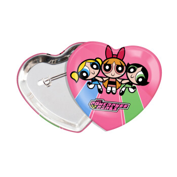 The powerpuff girls , Κονκάρδα παραμάνα καρδιά (57x52mm)