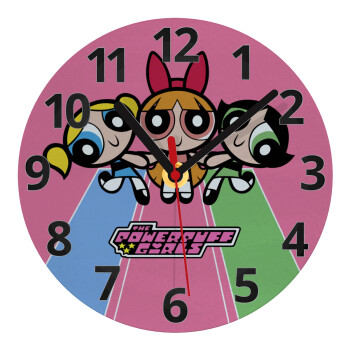 The powerpuff girls , Ρολόι τοίχου γυάλινο (20cm)