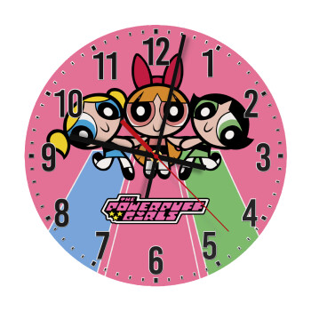 The powerpuff girls , Ρολόι τοίχου ξύλινο (30cm)