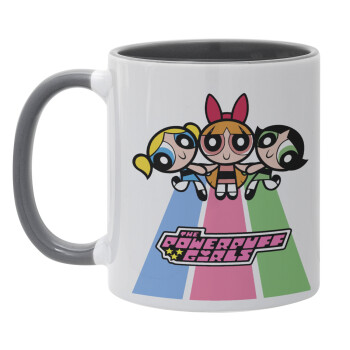 The powerpuff girls , Κούπα χρωματιστή γκρι, κεραμική, 330ml