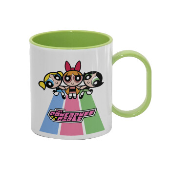 The powerpuff girls , Κούπα (πλαστική) (BPA-FREE) Polymer Πράσινη για παιδιά, 330ml