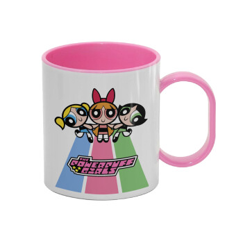 The powerpuff girls , Κούπα (πλαστική) (BPA-FREE) Polymer Ροζ για παιδιά, 330ml