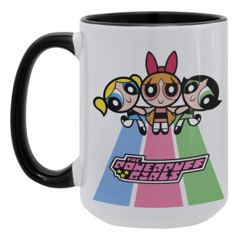 The powerpuff girls , Κούπα Mega 15oz, κεραμική Μαύρη, 450ml