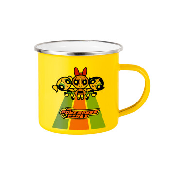 The powerpuff girls , Yellow Enamel Metallic Cup 360ml