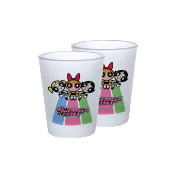 The powerpuff girls , Σφηνοπότηρα γυάλινα 45ml του πάγου (2 τεμάχια)