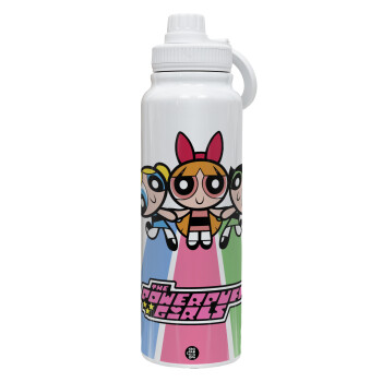 The powerpuff girls , 1L Stainless Steel Thermal Bottle with Phone Holder & Double Wall Insulation