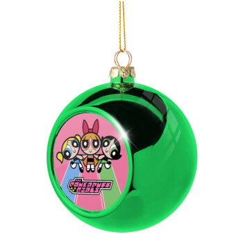 The powerpuff girls , Χριστουγεννιάτικη μπάλα δένδρου Πράσινη 8cm