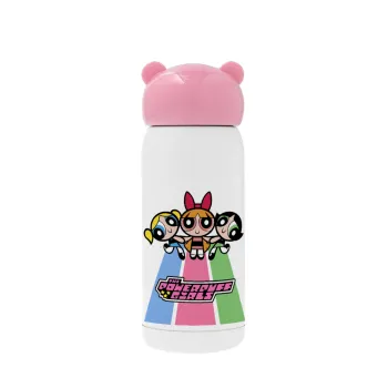 The powerpuff girls , Pink stainless steel thermal flask, 320ml