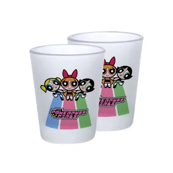 The powerpuff girls , Σφηνοπότηρα γυάλινα 45ml του πάγου (2 τεμάχια)